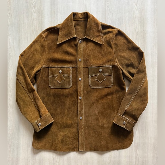 Vintage Other - Vintage Leather Suede Rancher Jacket Western Styling Handmade Sz L